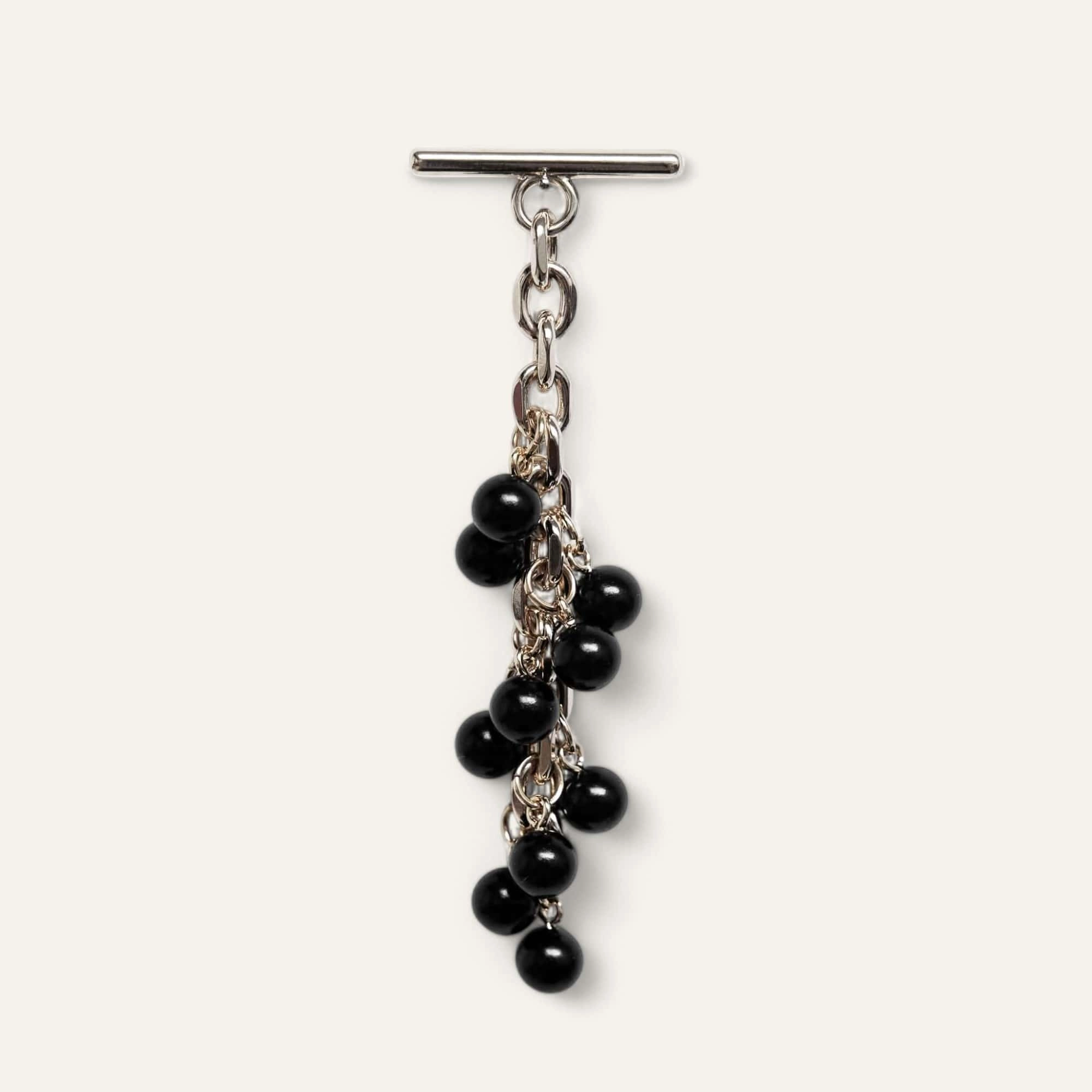 Venus Tassel | Black with Silver hardware