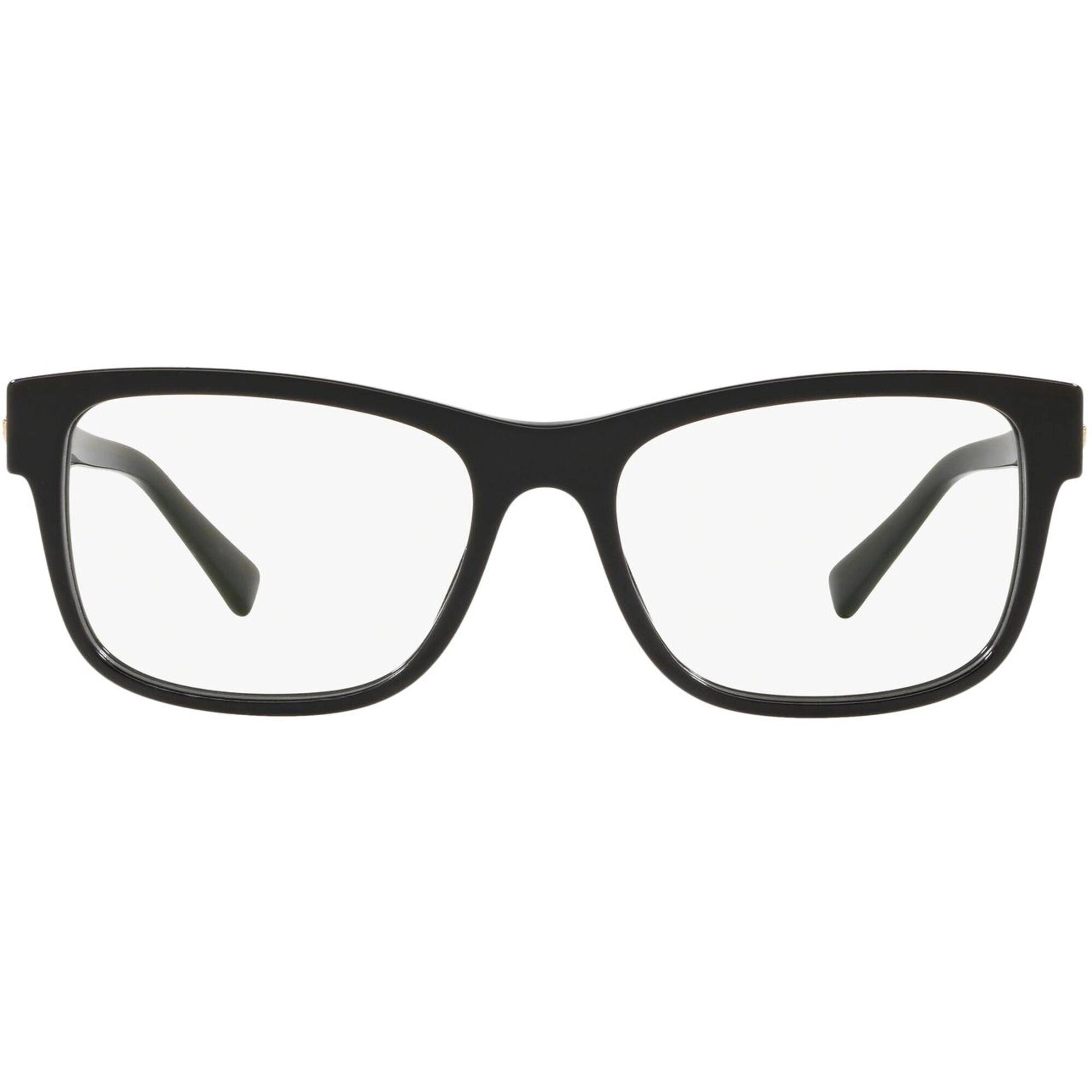 Versace Women's Eyeglasses - Full Rim Black Plastic Rectangular Frame | 0VE3266 GB1
