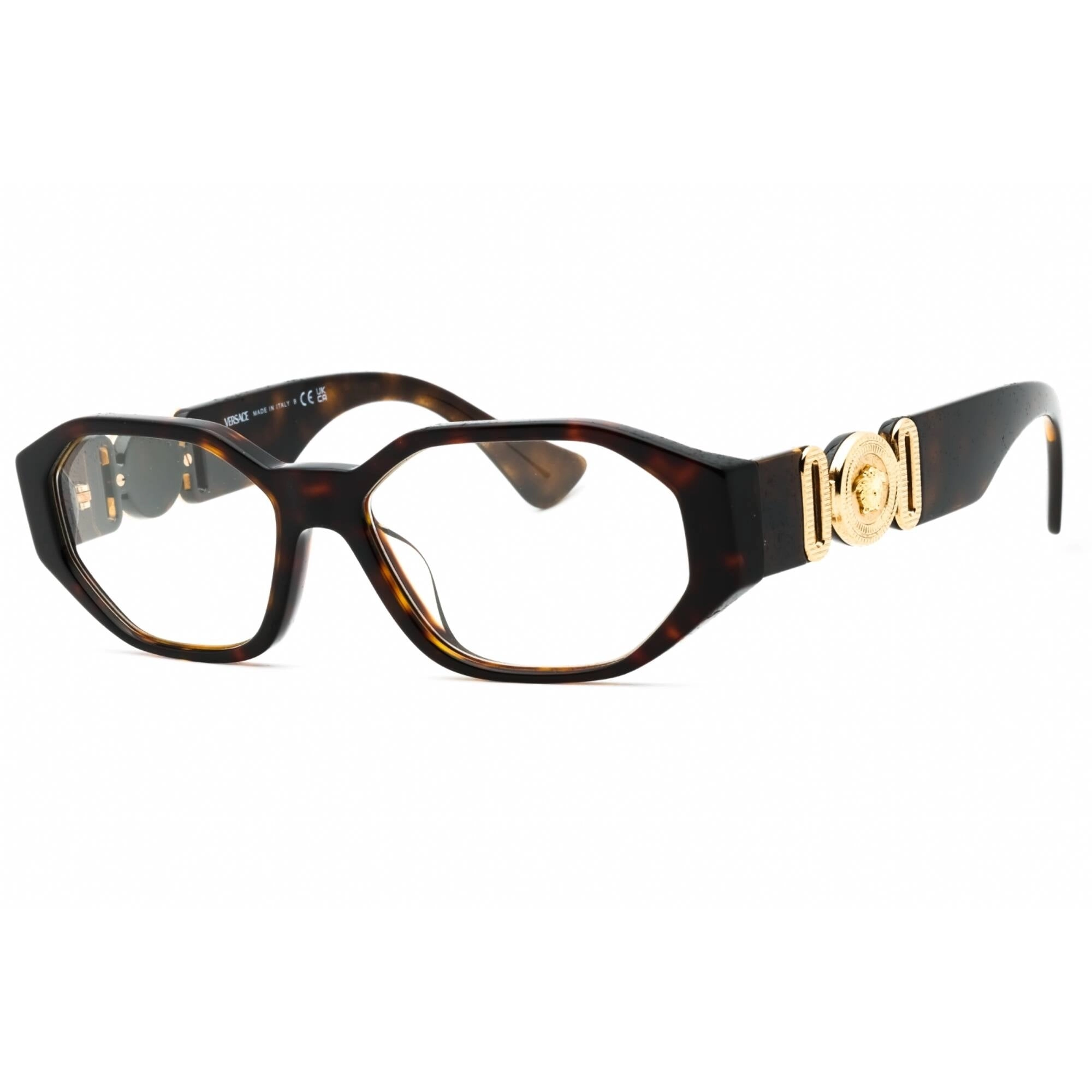 Versace Women's Eyeglasses - Havana Plastic Irregular Full Rim Frame | 0VE3320U 108