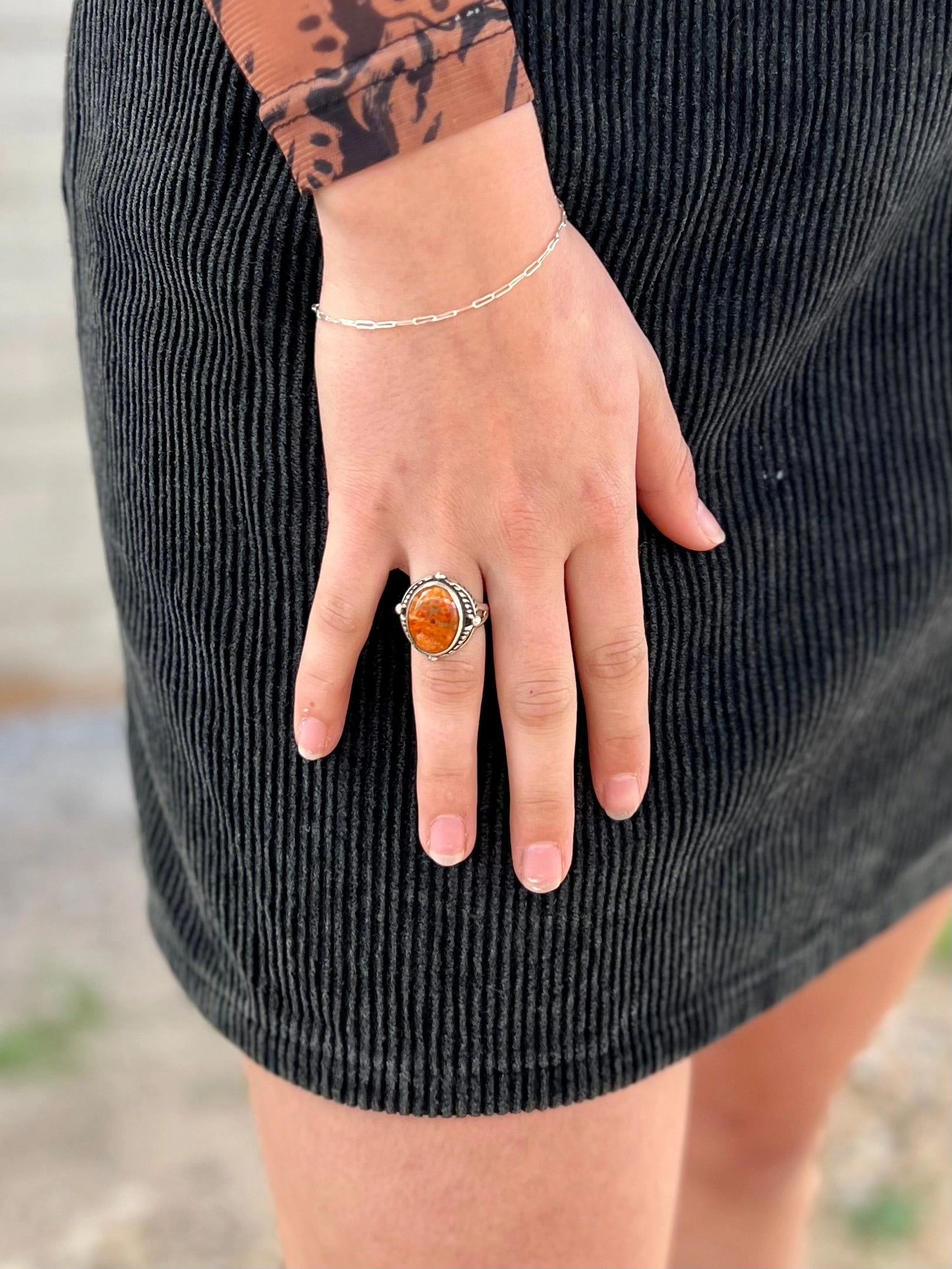 Western Sunset Navajo Sterling Silver Ring