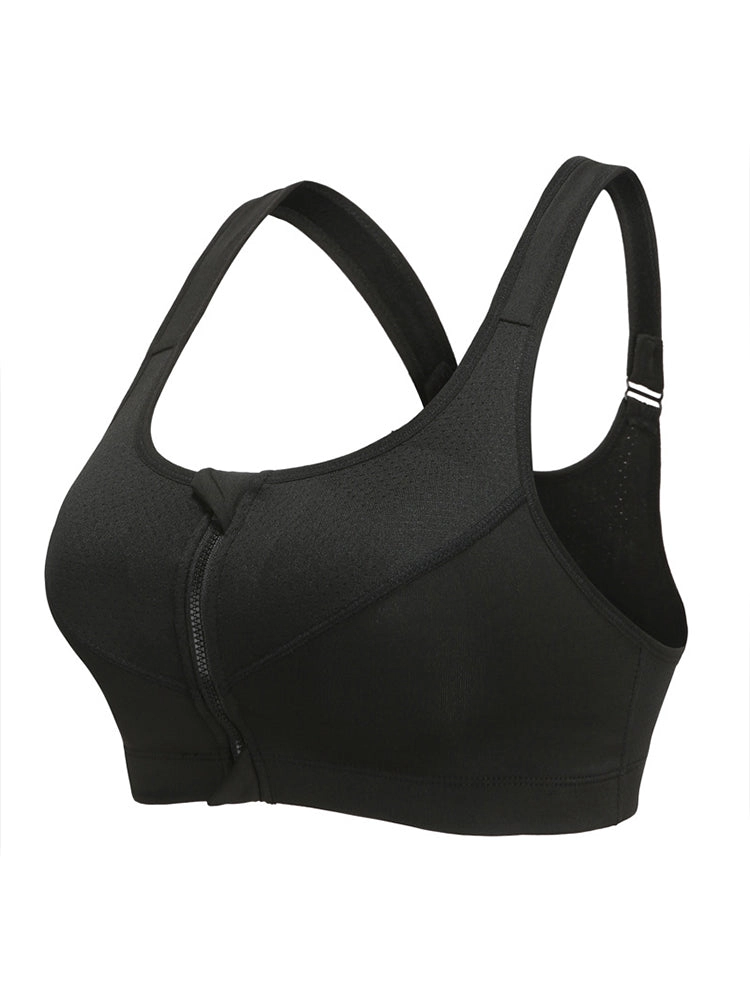 Women's Zip Front Wireless Post-Surgery Yoga Sports Bras