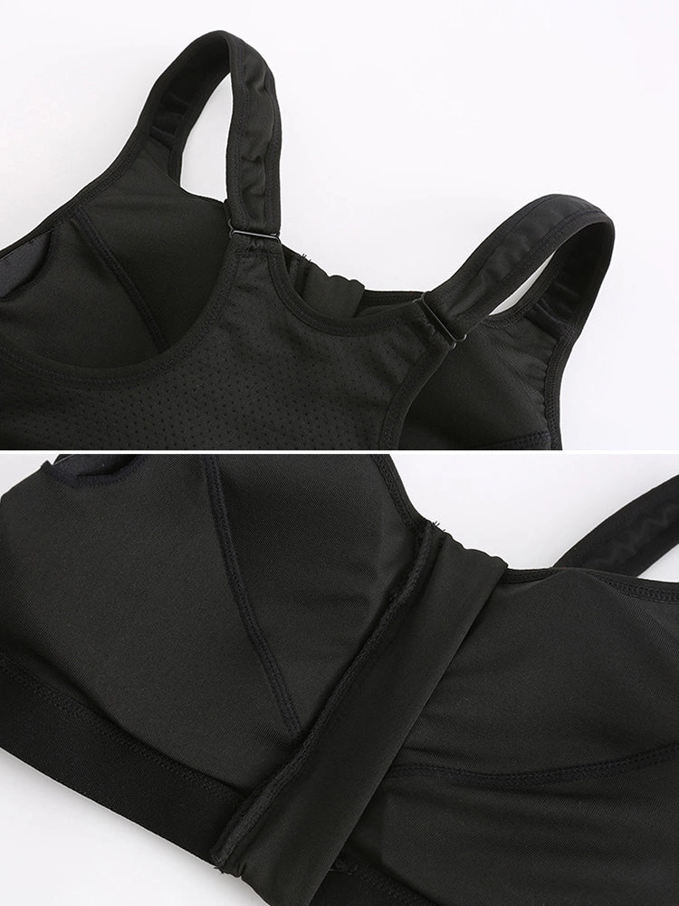 Women's Zip Front Wireless Post-Surgery Yoga Sports Bras